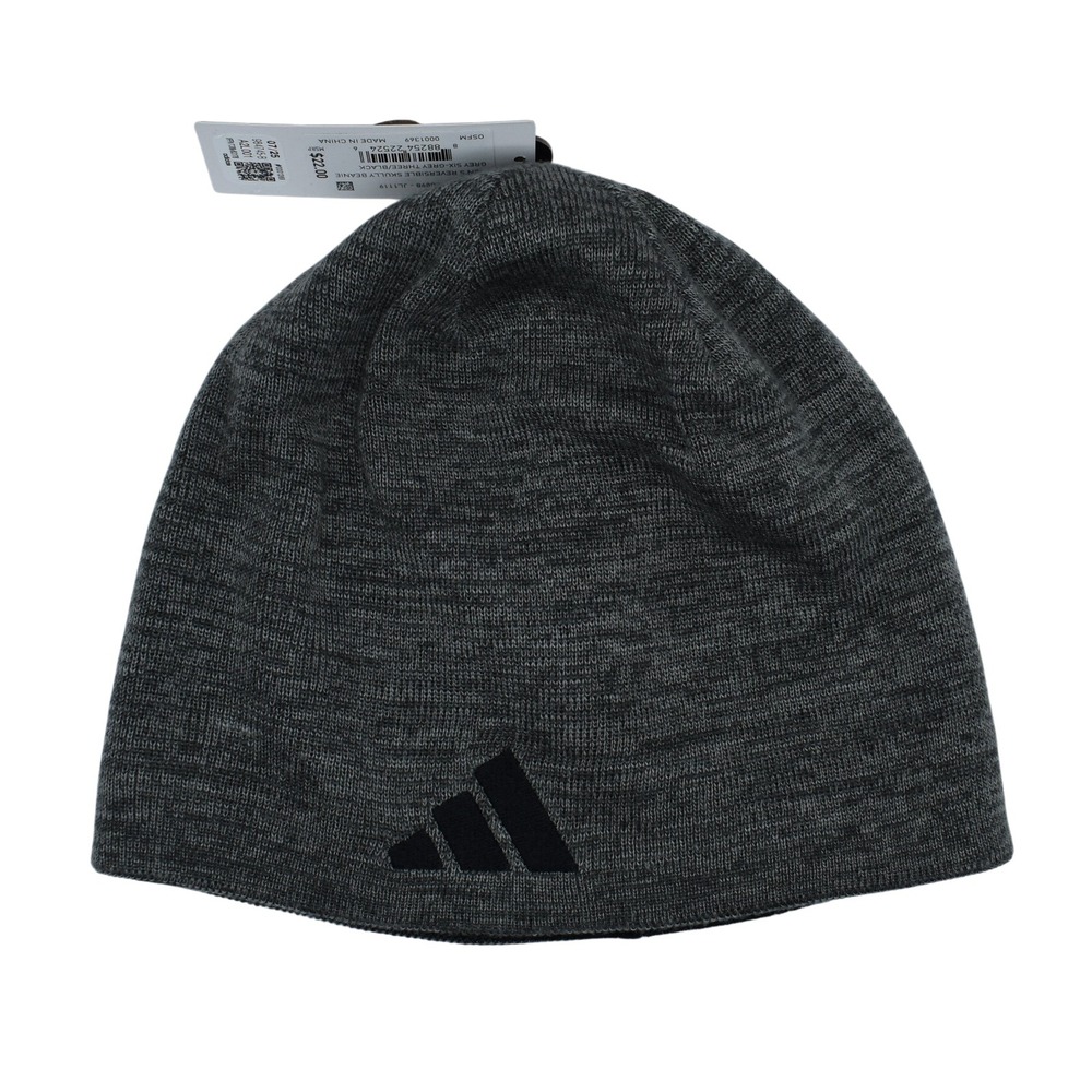 Adidas Reversible Skully Beanie Knit Hat Cap Gray Grey JL1119 NWT NEW Unisex